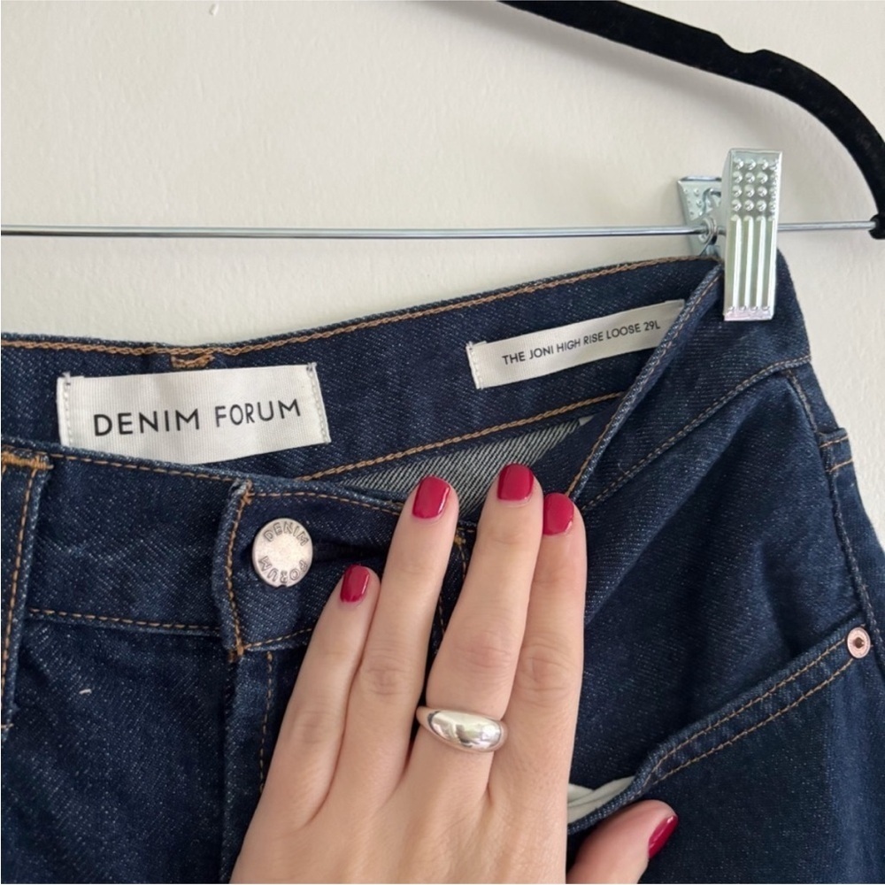 Aritzia Denim Forum The Joni High Rise Loose Jeans 29L Size 26 Inky Dark Blue - Picture 4 of 8